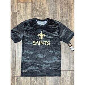 NFL New Orleans Saints Youth XL‎ Football T-Shirt Black Camo Team Apparel